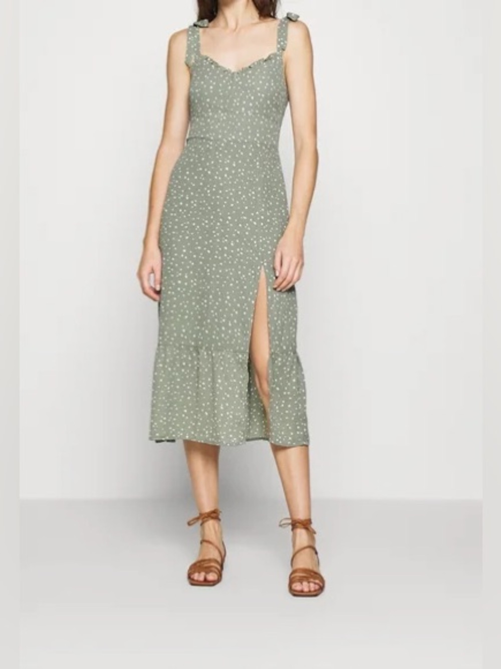 Abercrombie & Fitch Green Polka Dot Dress Size Large